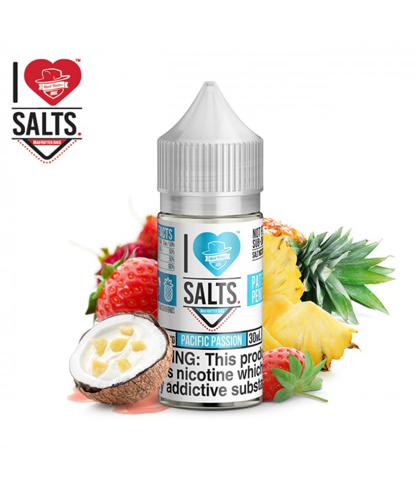 PACIFIC PASSION - I LOVE SALTS BY MAD HATTER JUICE | 30 ML COCONUT MILK PINEAPPLE STRAWBERRY FLAVOR SALT NICOTINE