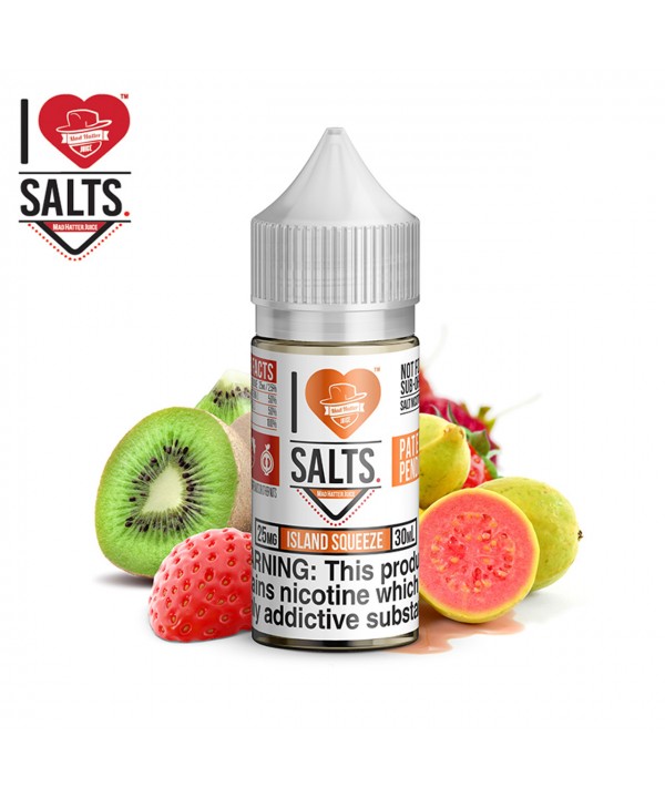 ISLAND SQUEEZE - I LOVE SALTS BY MAD HATTER JUICE | 30 ML GUAVA STRAWBERRIES KIWI FLAVOR SALT NICOTINE