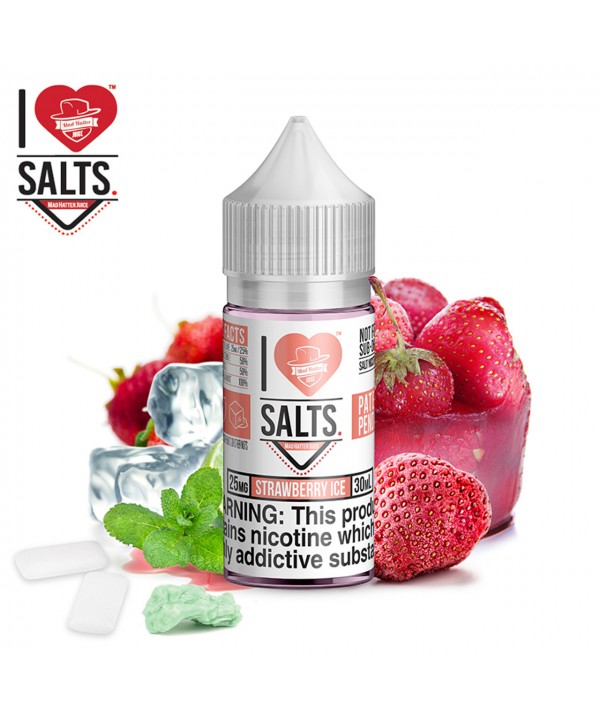 STRAWBERRY ICE - I LOVE SALTS BY MAD HATTER JUICE | 30 ML SALT NICOTINE