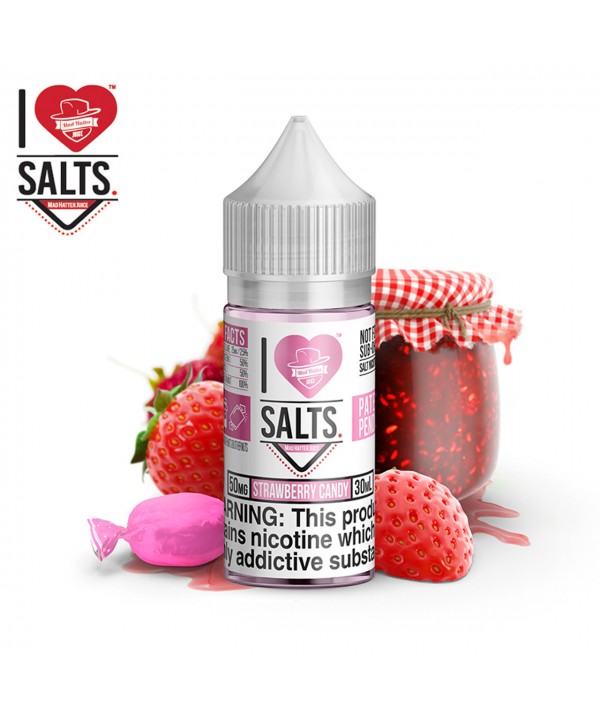 STRAWBERRY CANDY - I LOVE SALTS BY MAD HATTER JUIC...