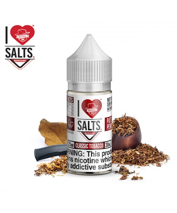 CLASSIC TOBACCO - I LOVE SALTS BY MAD HATTER JUICE | 30 ML SALT NICOTINE