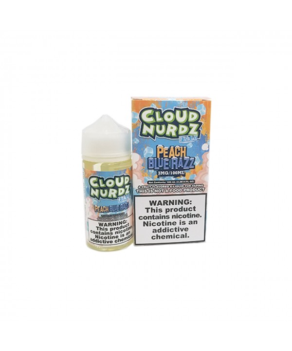 PEACH BLUE RAZZ ICED BY CLOUD NURDZ | 100 ML PEACH BLUE RASPBERRY MENTHOL FLAVOR E-LIQUID