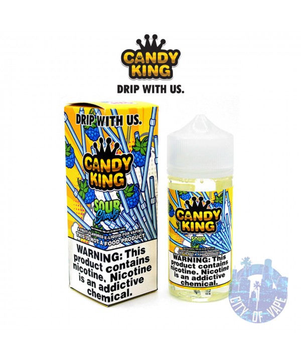 SOUR STRAWS BY CANDY KING | 100 ML BLUE RASPBERRY ...
