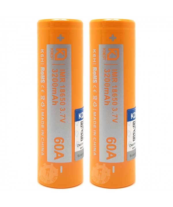 KDEST K6H IMR 18650 3.7V 3200mAh 60A High Drain Rechargeable Battery