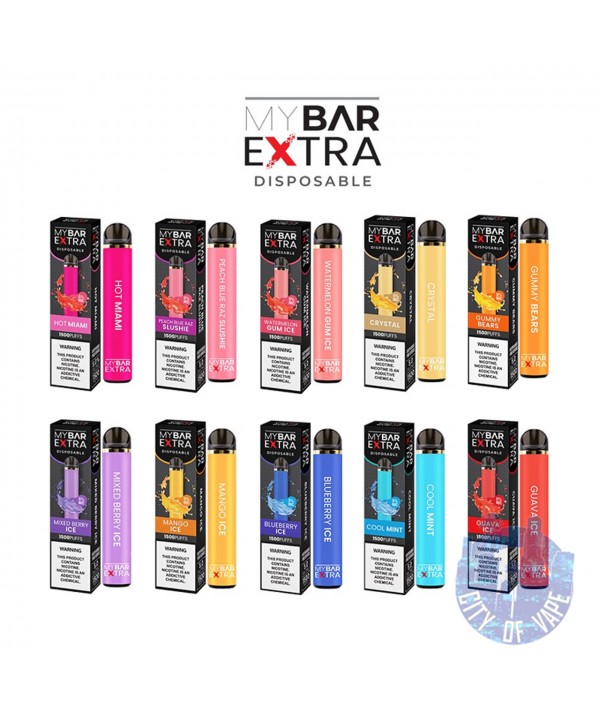 MY BAR EXTRA DISPOSABLE DEVICE | 1500 PUFFS | 5.0% NICOTINE | 4.5 ML