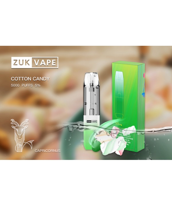 Cotton Candy 5% Nicotine  5,000 Puffs Rechargeable Disposable by ZUK Vape