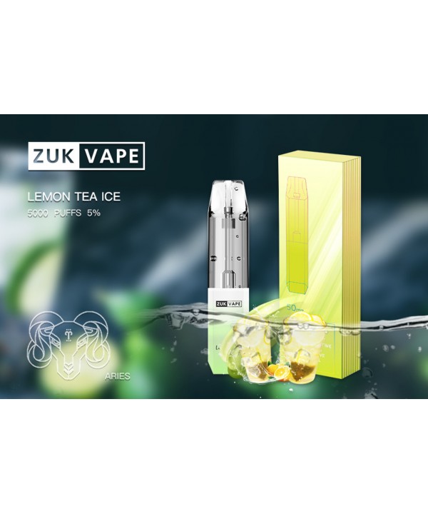 Lemon Tea 5% Nicotine   5,000 Puffs Rechargeable Disposable by ZUK Vape
