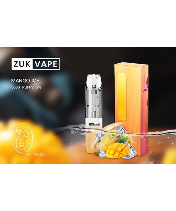 Mango Ice 5% Nicotine   5,000 Puffs Rechargeable Disposable by ZUK Vape