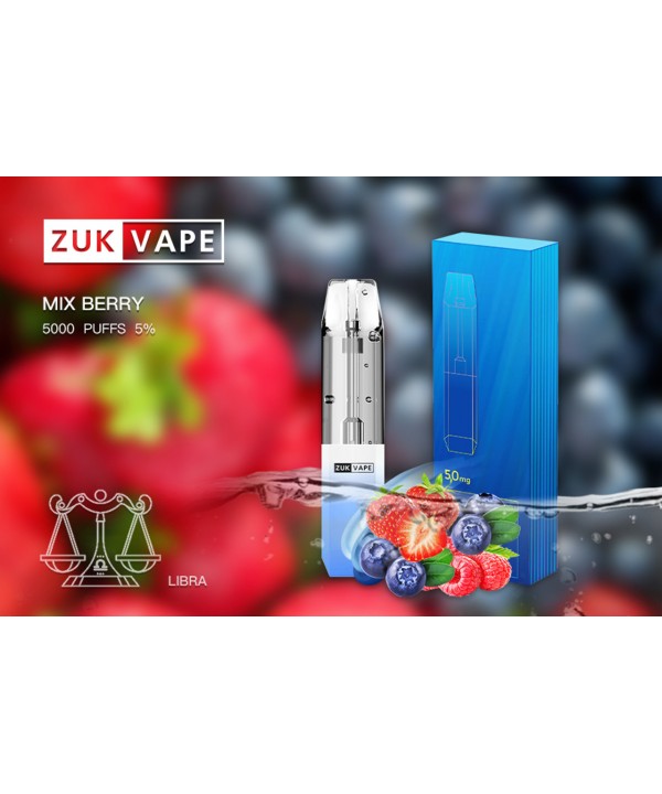 Mix Berry 5% Nicotine   5,000 Puffs Rechargeable Disposable by ZUK Vape