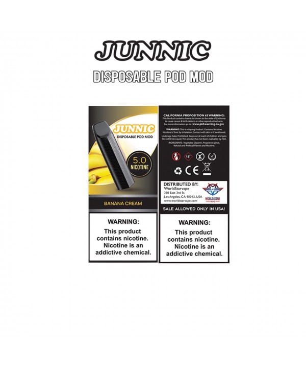 BANANA CREAM BY JUNNIC DISPOSABLE POD MOD WITH 5% ...