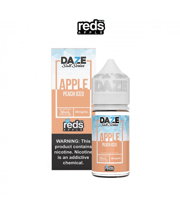 PEACH ICED BY REDS APPLE NICOTINE SALTS | 7 DAZE E-LIQUID | 30 ML SALT NICOTINE