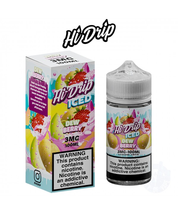 ICED DEW BERRY BY HI DRIP E-LIQUID | 100 ML HONEYDEW & STRAWBERRY CANDY WITH MENTHOL FLAVOR E-JUICE