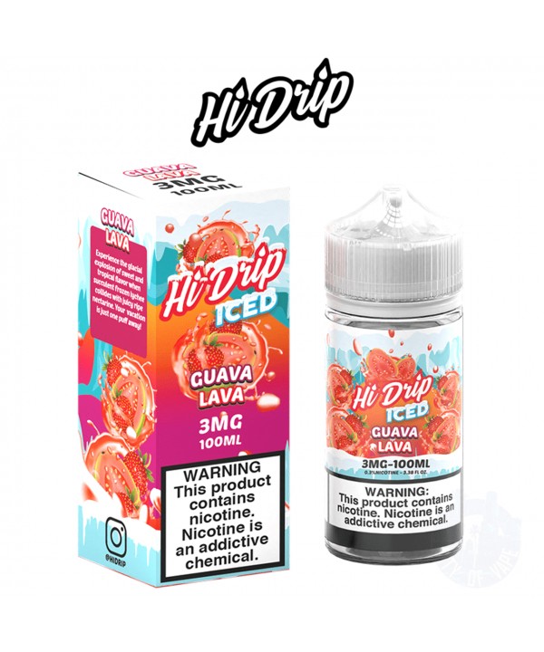 ICED GUAVA LAVA BY HI DRIP E-LIQUID | 100 ML GUAVA & STRAWBERRY CANDY WITH MENTHOL FLAVOR E-JUICE