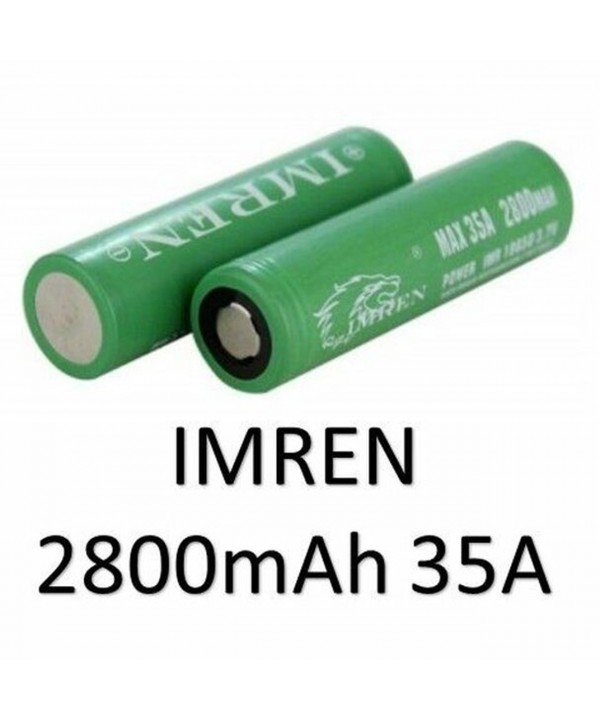 Imren 18650 2800mah 35A (GREEN/FLAT) (NOW 2 PCS)