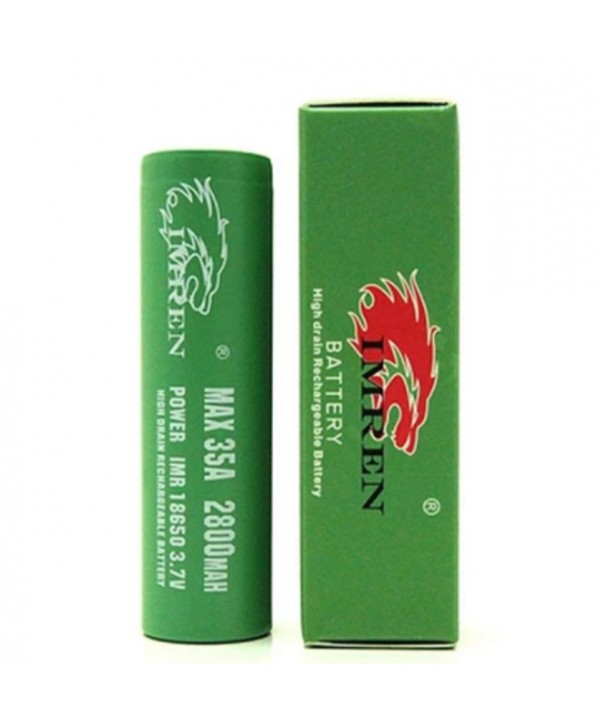 Imren 18650 2800mah 35A (GREEN/FLAT) (NOW 2 PCS)