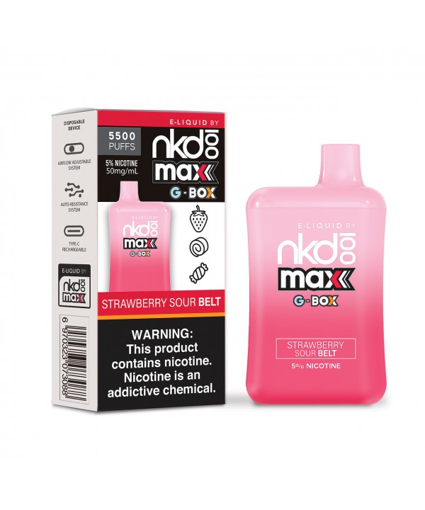 STRAWBERRY SOUR BELT by NKD 100 Max G-Box  5500 PU...