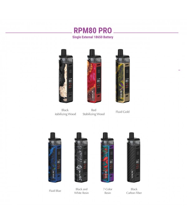 SMOK RPM80 PRO KIT | SINGLE EXTERNAL 18650 BATTERY