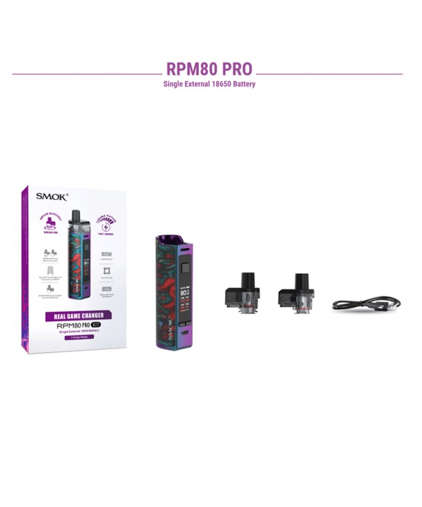 SMOK RPM80 PRO KIT | SINGLE EXTERNAL 18650 BATTERY